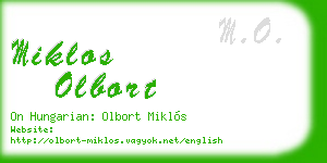 miklos olbort business card